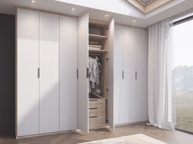 Ambiance Dressing- Dressing avec portes blanches dressing-Ambiance Dressing-chene-halifax-blanc-portes-extra-mat-blanc